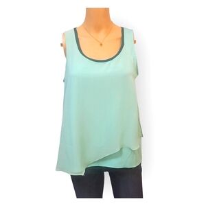 a.n.a. Mint Green Sleeveless Layered Top Petite S